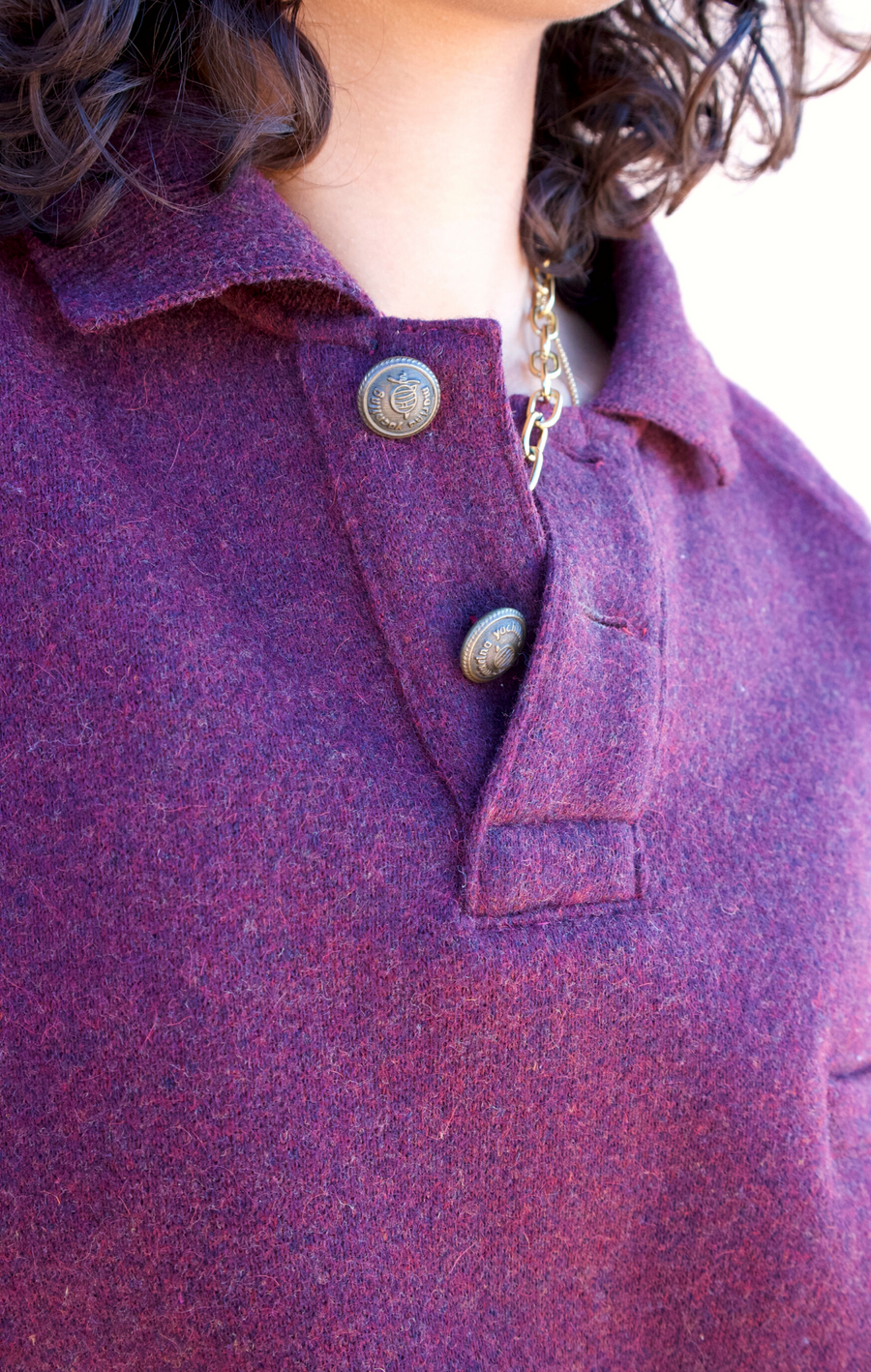 Polo oversize burgundy en laine